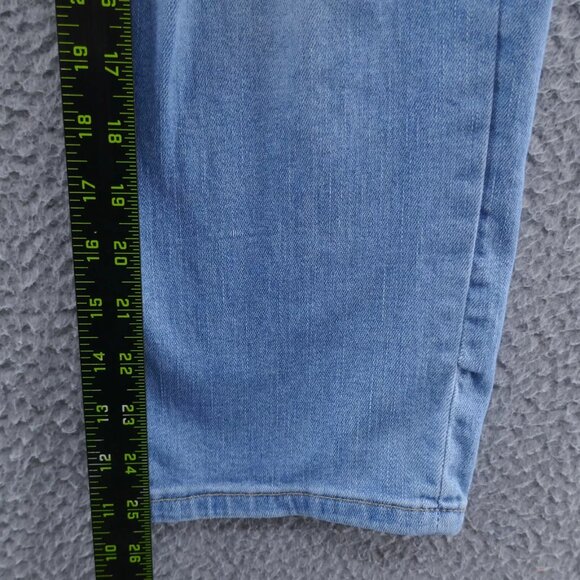 Chicos Womens So Slimming Girlfriend Destructed Crop Jeans 0 Size 4 Blue Stretch - Picture 10 of 12